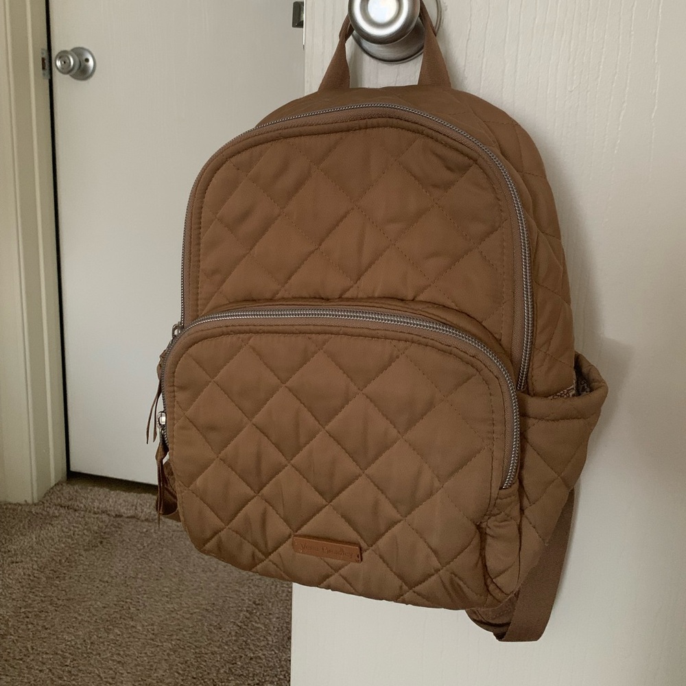 Vera Bradley Small Backpack, Performance Twill, Meadowlark Tan